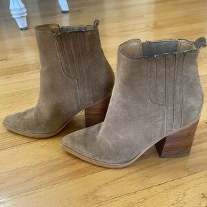Marc Fisher Camel Suede Ankle Booties - Size 7.5